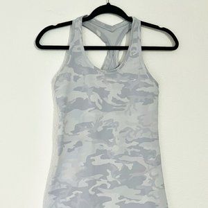 LULULEMON Size 4 racer back camo patterned off white